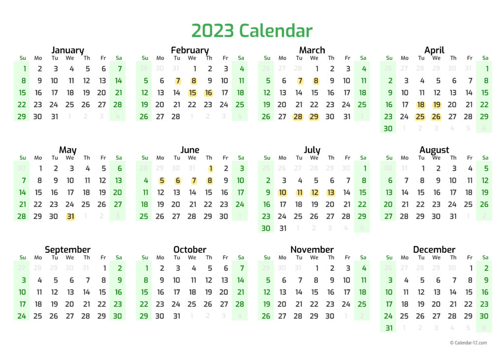 2023 calendar 